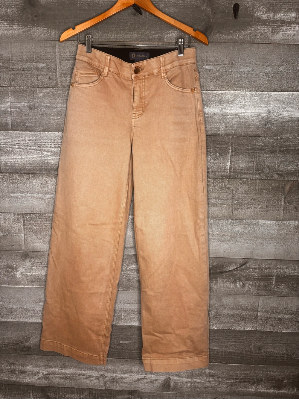 Democracy ab solution Y2k  skater Wide Leg Women’s Jeans in Tan beige khaki